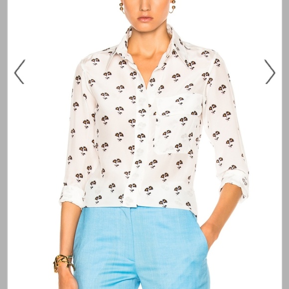 Victoria Beckham Daisy 100% Silk Blouse US Size4-6 - Picture 1 of 8